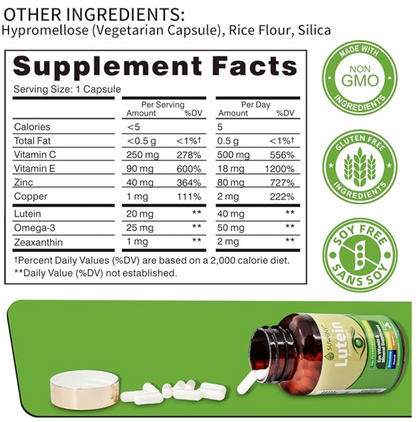 Zooone Lutein and Zeaxanthin Eye Health Vitamin and Mineral Supplement 60 tablets