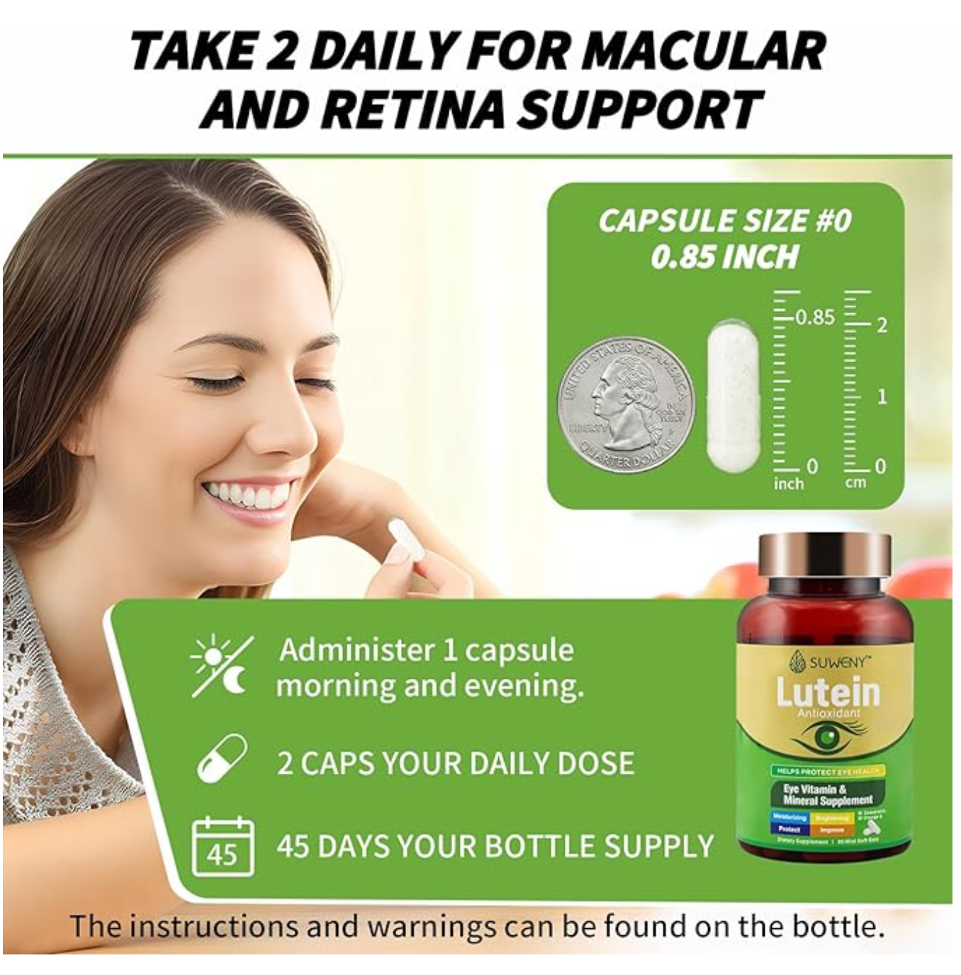 Zooone Lutein and Zeaxanthin Eye Health Vitamin and Mineral Supplement 60 tablets