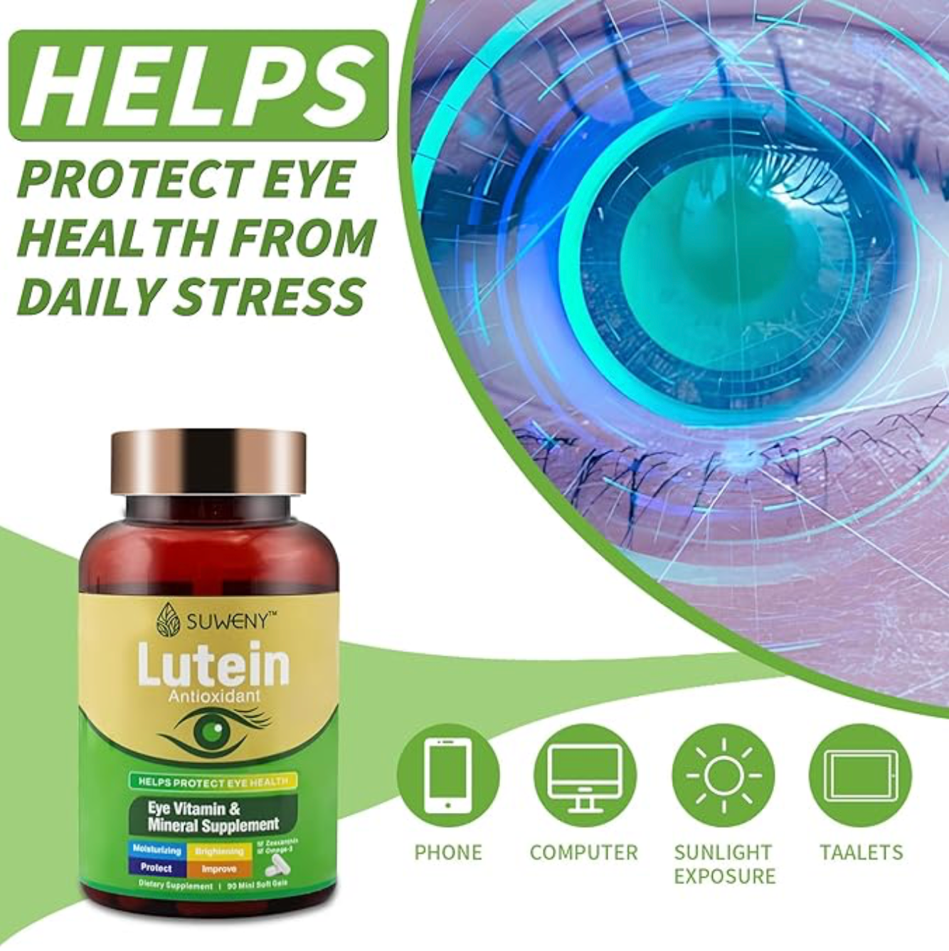 Zooone Lutein and Zeaxanthin Eye Health Vitamin and Mineral Supplement 60 tablets